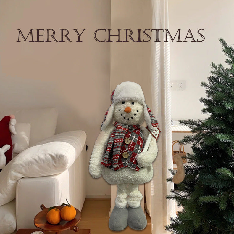Stretch cute snowman atmosphere plush toy