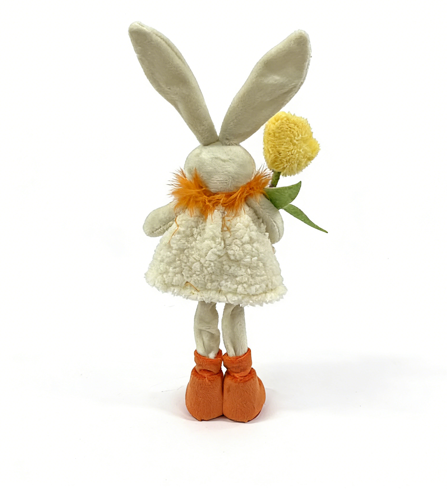 Easter bunny plush decoration with flowers and carrots