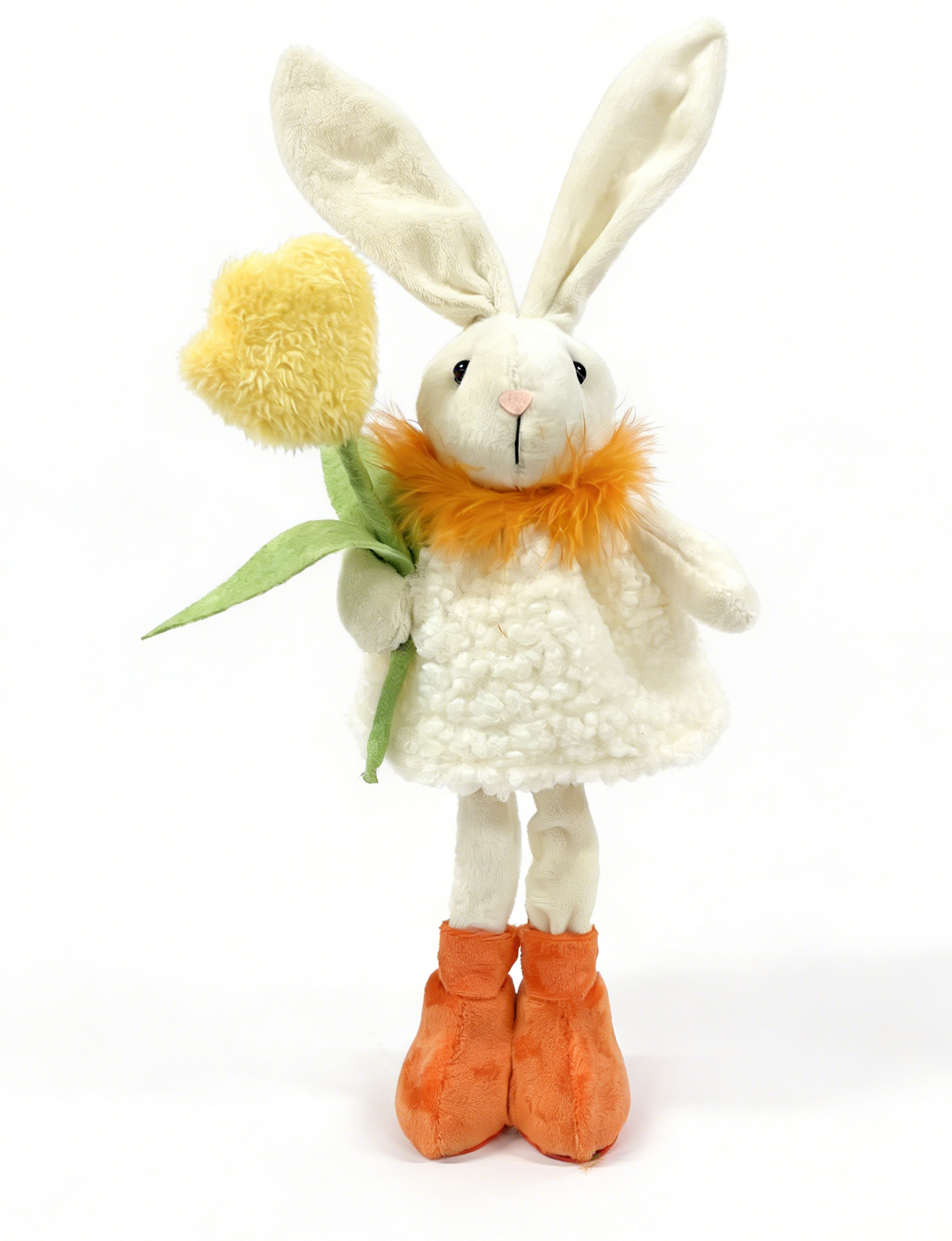 Easter bunny plush decoration with flowers and carrots