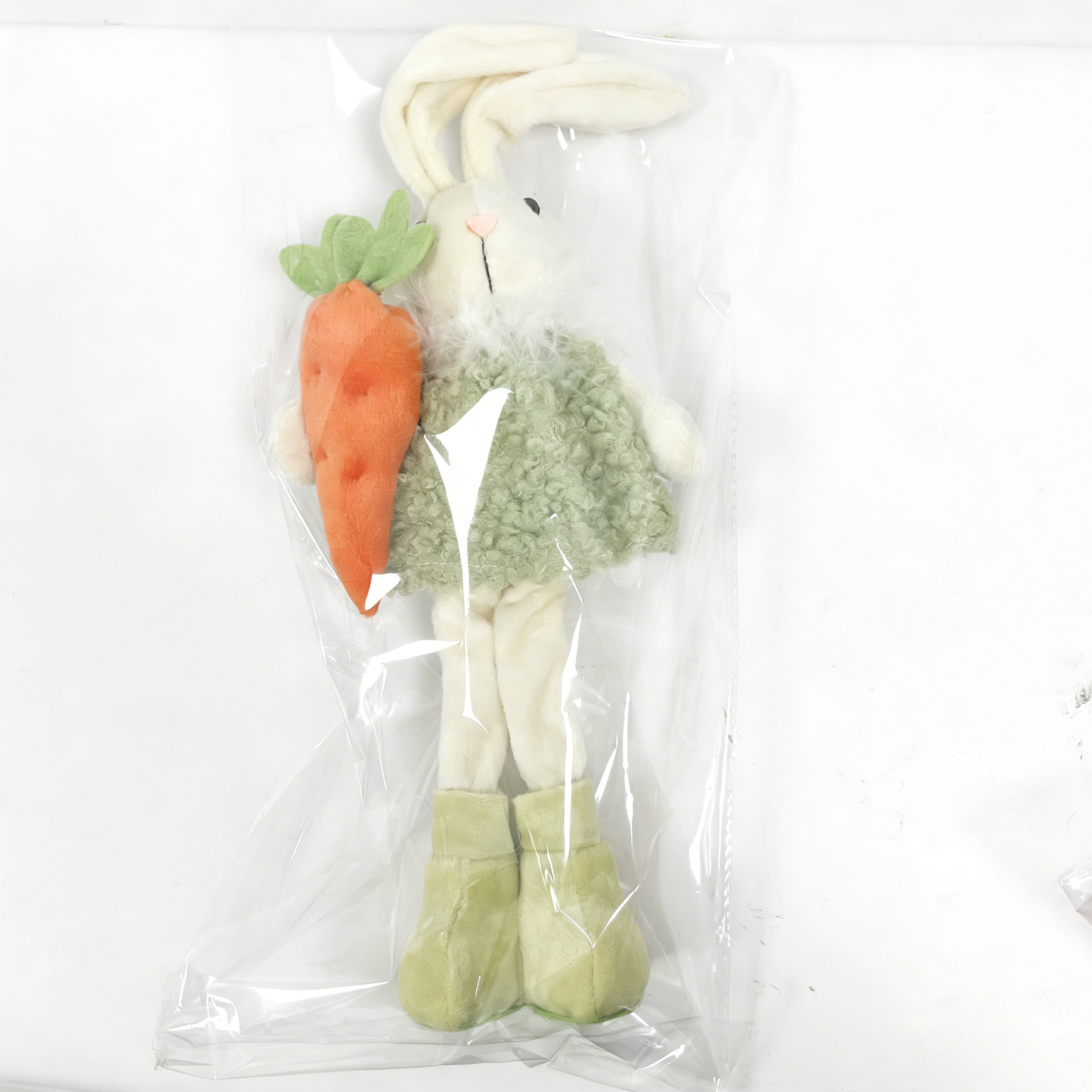 Easter bunny plush decoration with flowers and carrots