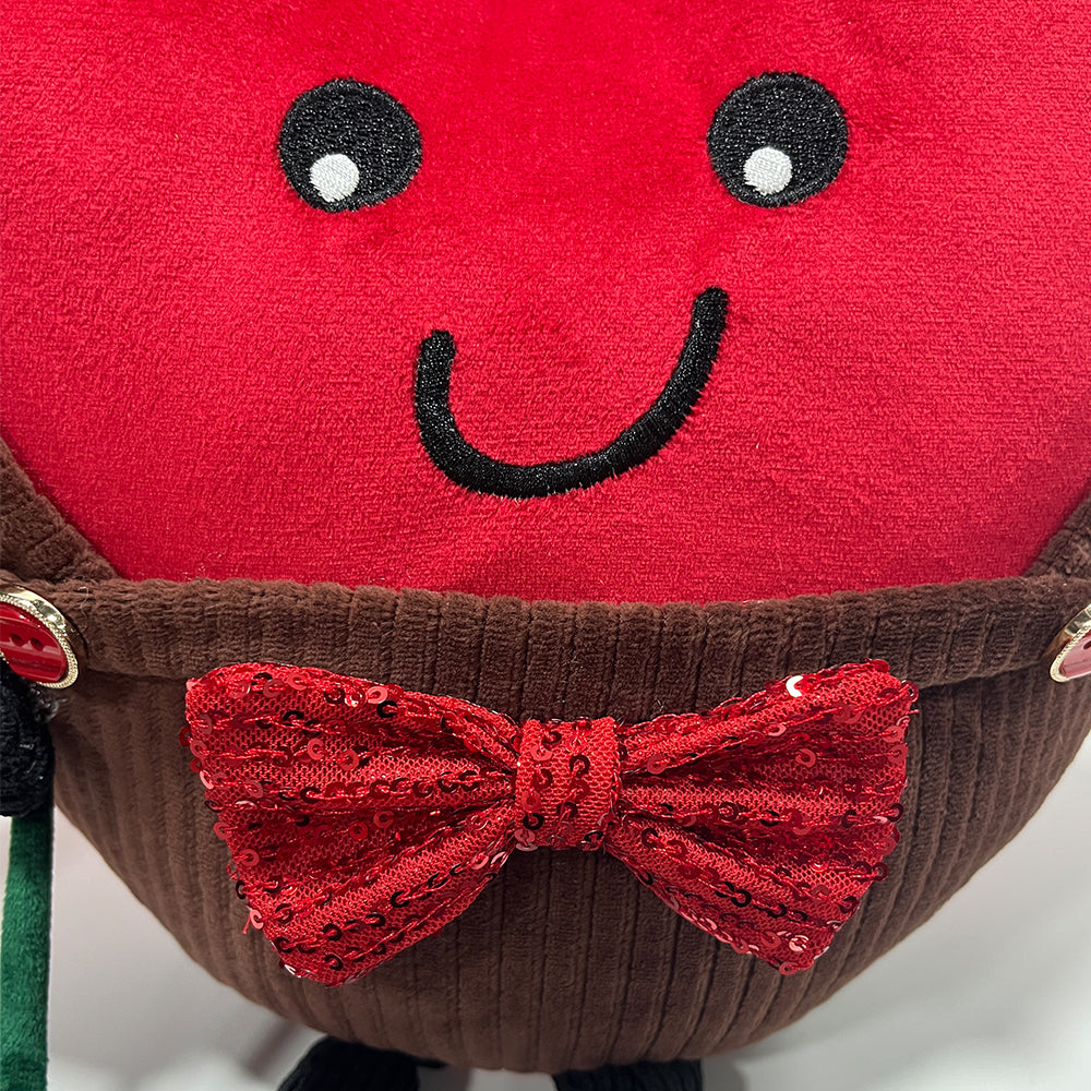 Plush lovely heart with rose decoration