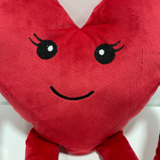 Valentine's - Plush lovely heart with dangly leg decoration