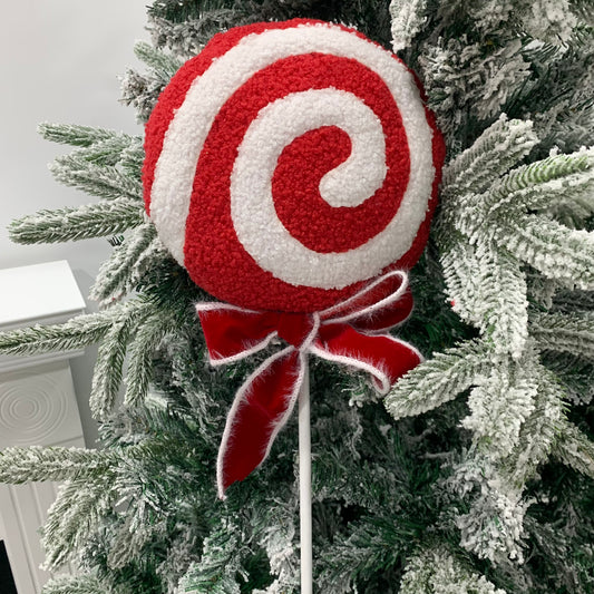 Sherpa Fleece Swirl Lollipop Christmas Tree Decoration