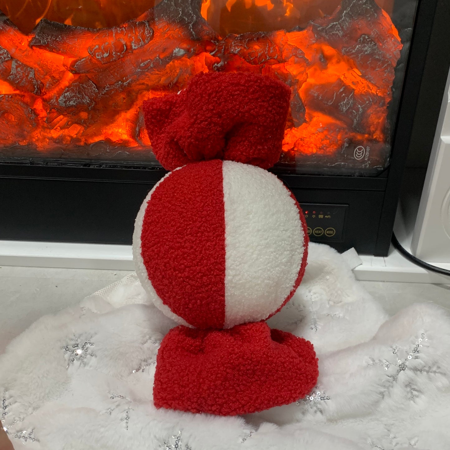 Candy cane hanging decoration ball