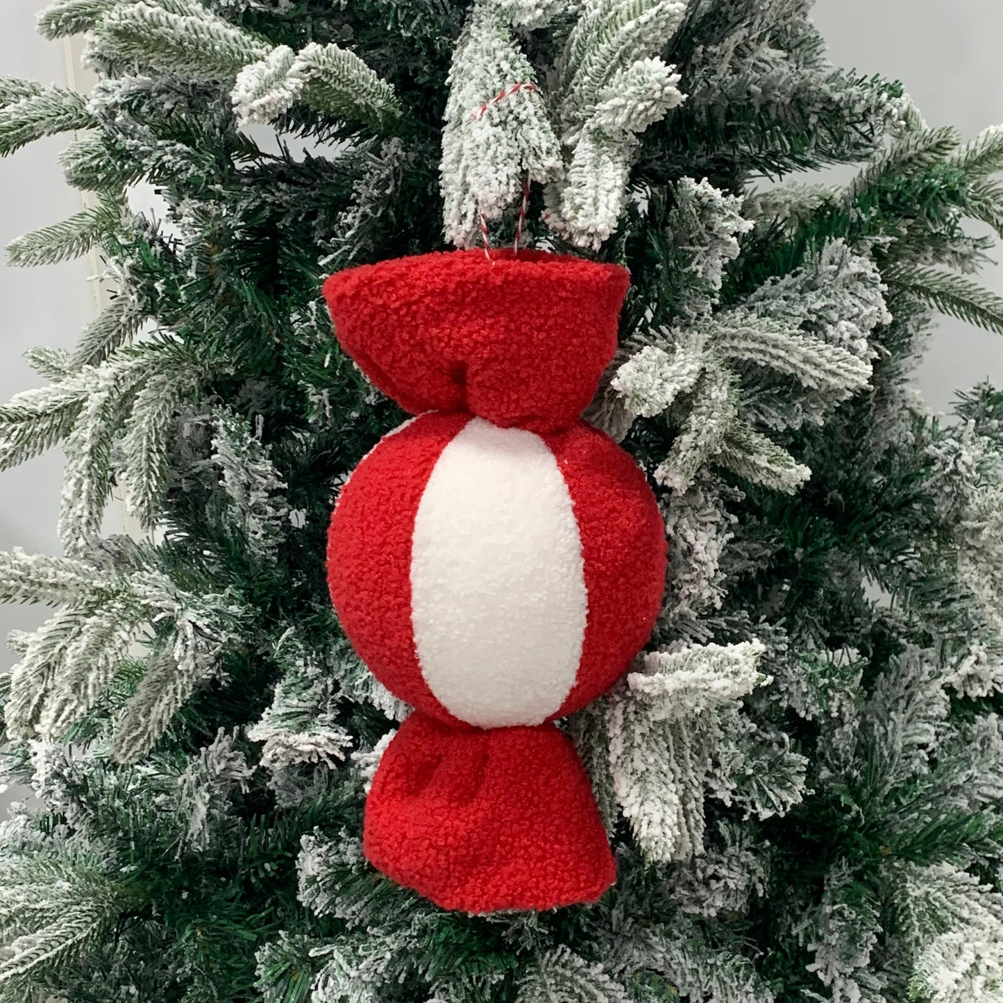Candy cane hanging decoration ball