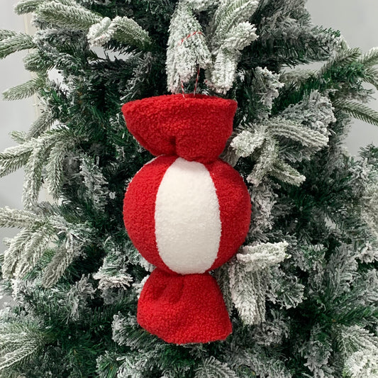 Candy cane hanging decoration ball