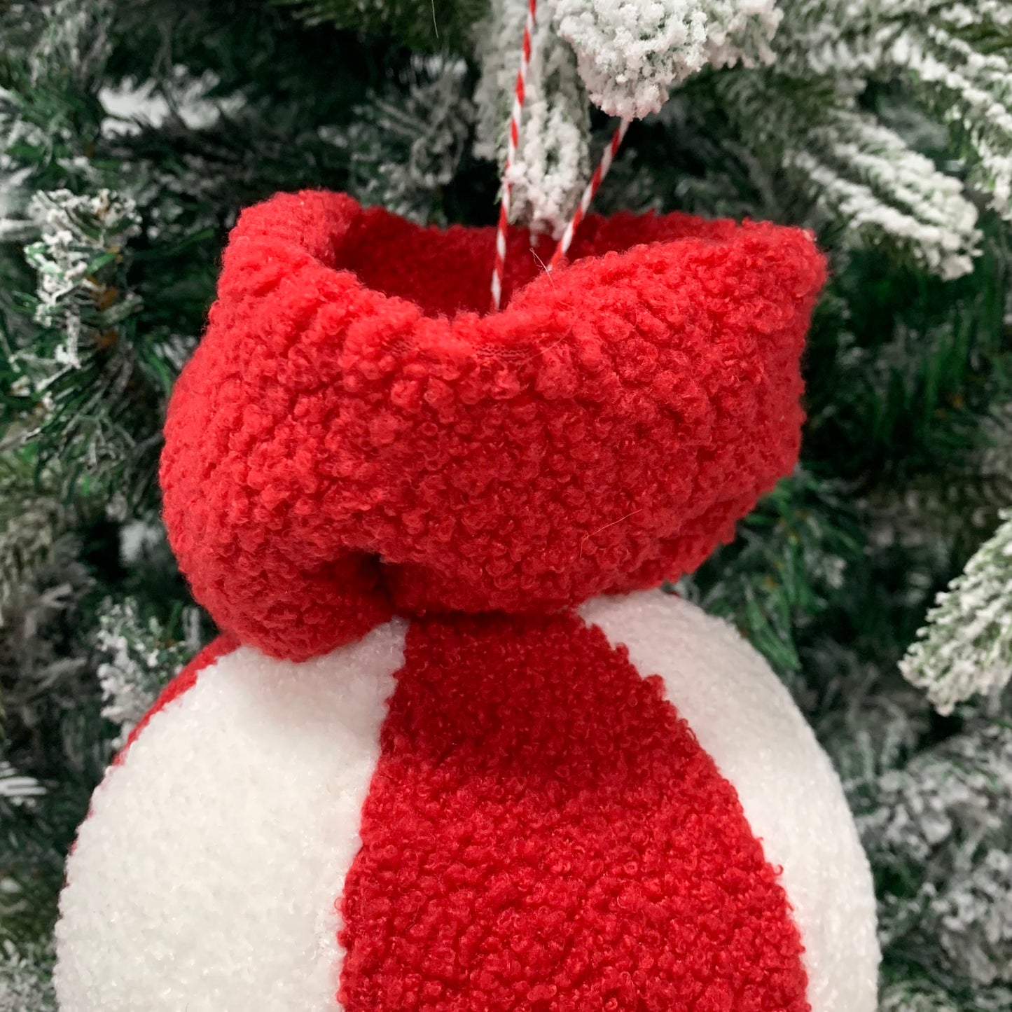 Candy cane hanging decoration ball