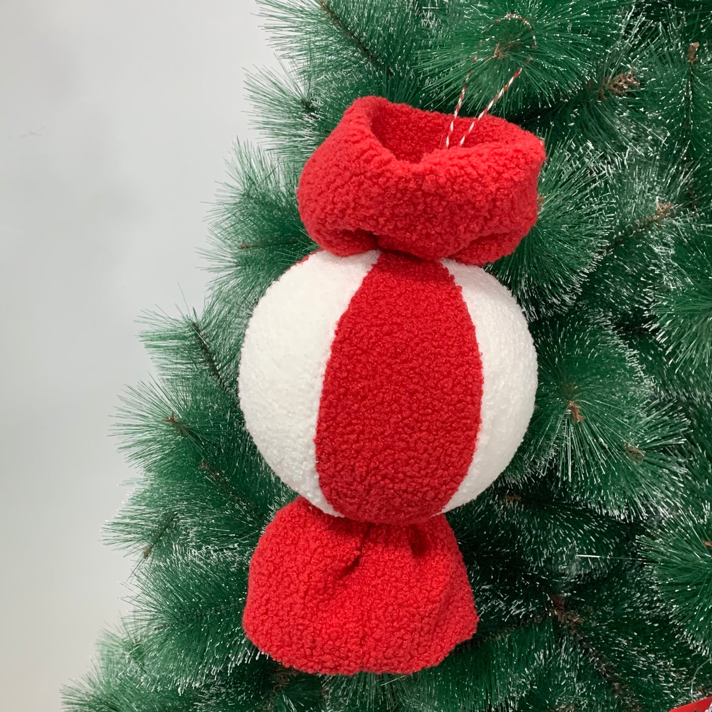 Candy cane hanging decoration ball