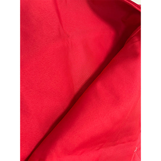 36"Velvet checked tree skirt, red