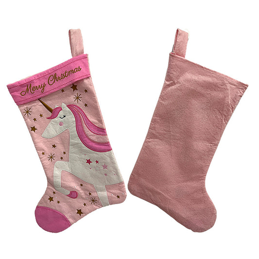 Christmas unicorn socks, Christmas tree decorations, and decorative items