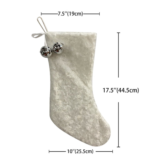 White plush Christmas stocking ornaments