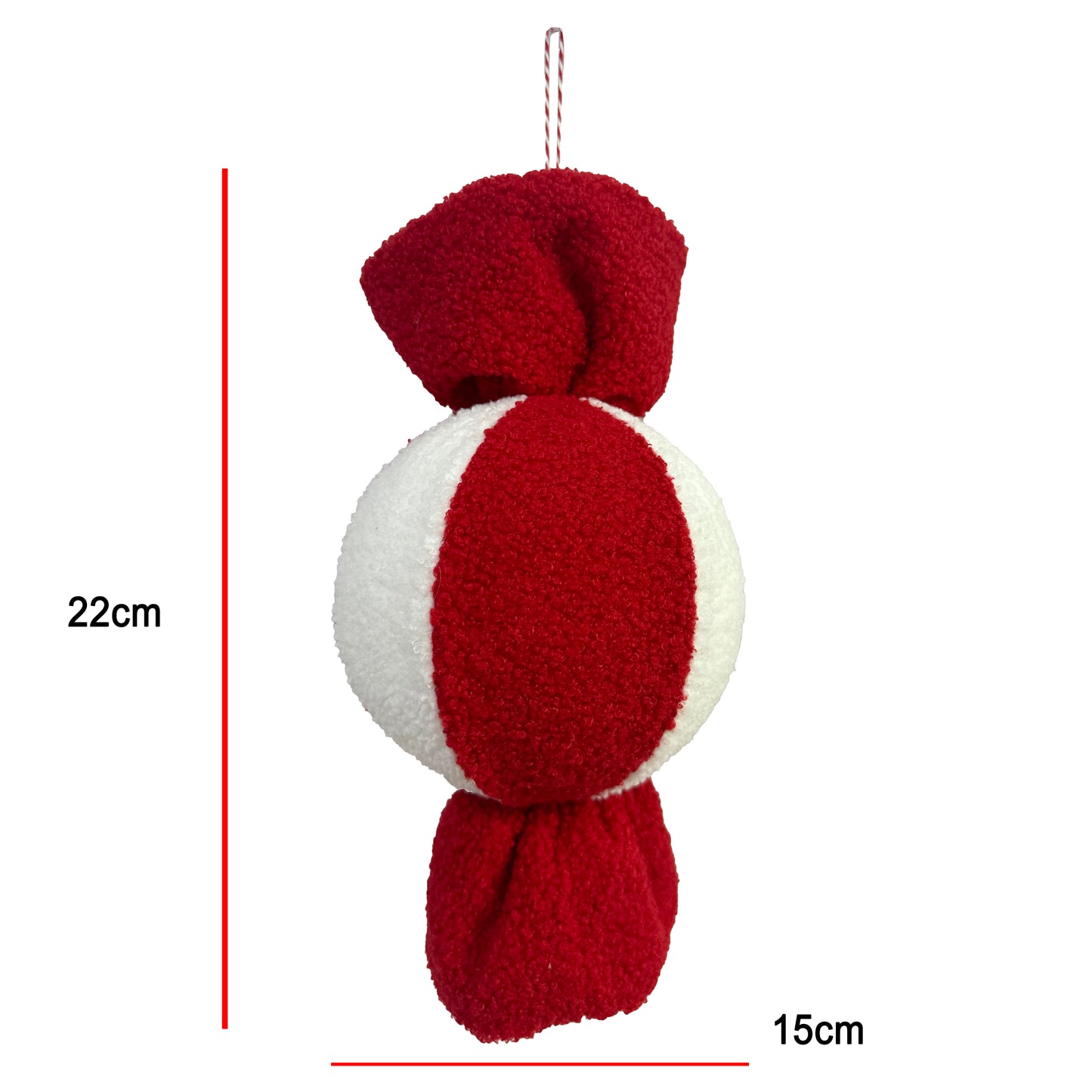 Candy cane hanging decoration ball