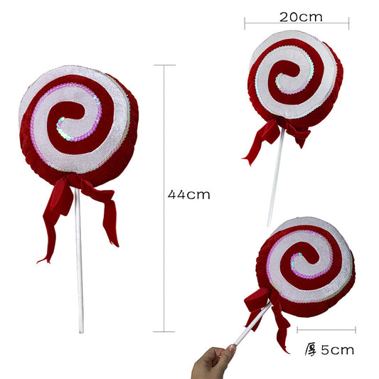 Simulated lollipop ornaments, Christmas decorations, candy tree props, beautiful scenes, creative layout