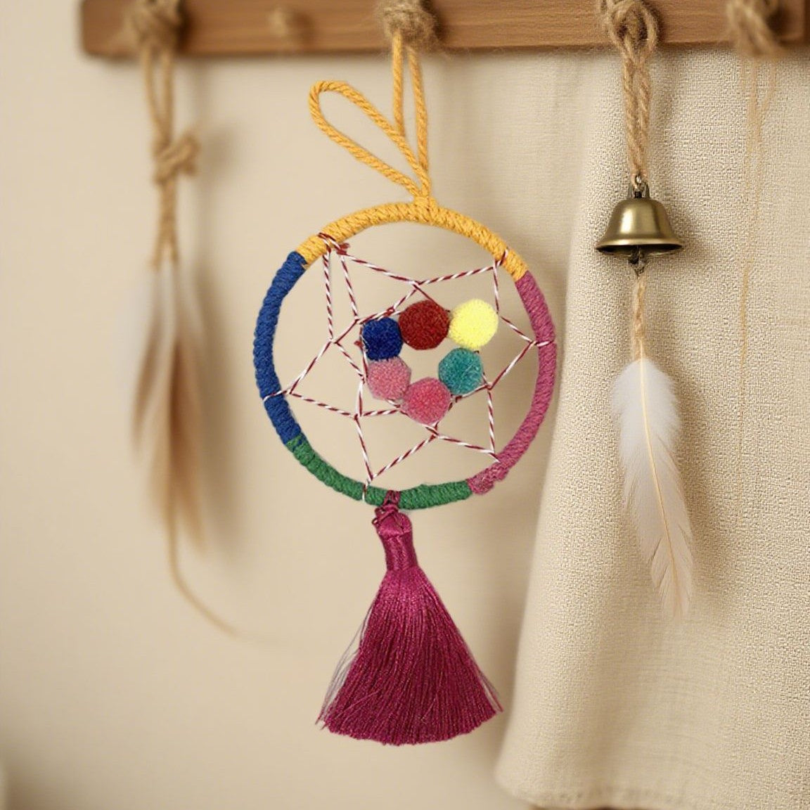 Dreamcatcher Colorful Festival Atmosphere Decoration Gift Pendant Home Weaving Ethnic Creativity