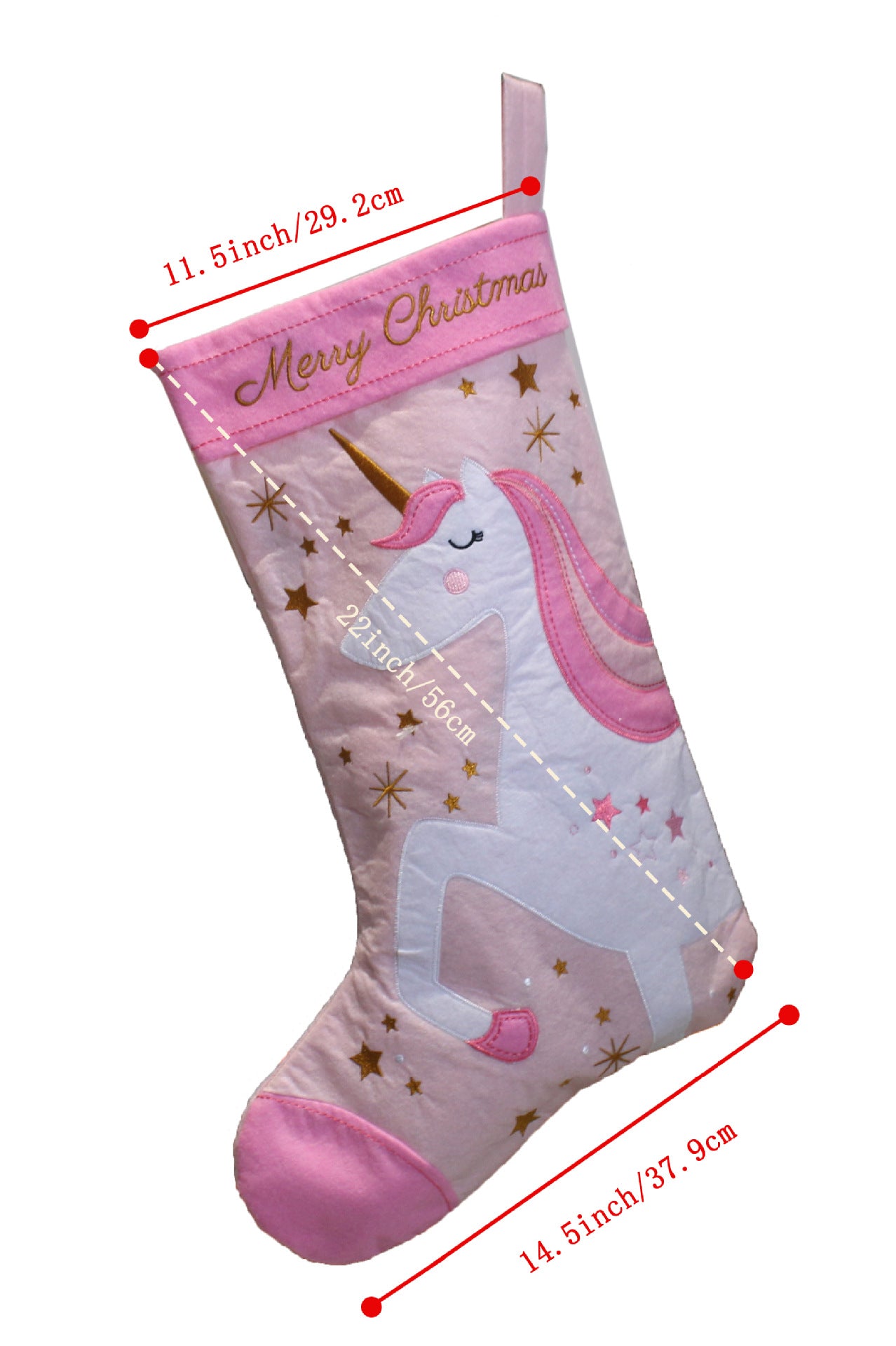 Christmas unicorn socks, Christmas tree decorations, and decorative items