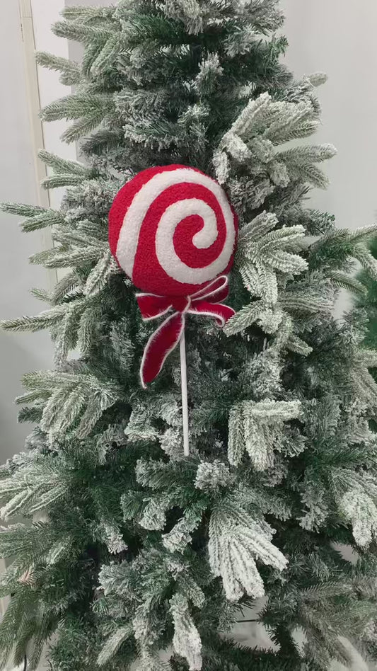 Sherpa Fleece Swirl Lollipop Christmas Tree Decoration