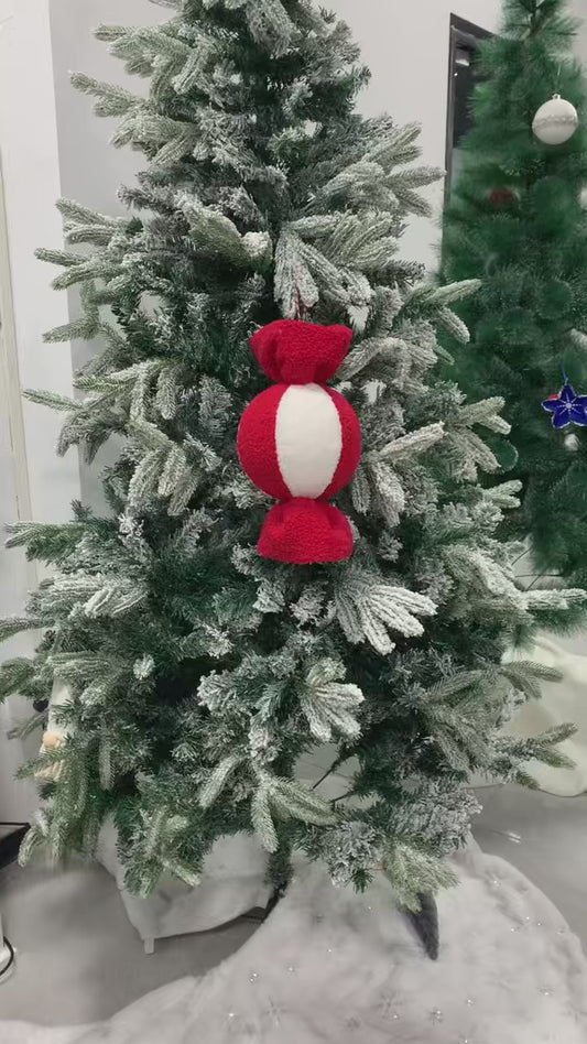 Candy cane hanging decoration ball